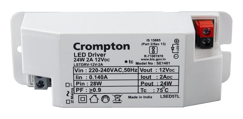 Crompton 24W 2A LED Strip Light Driver (Pack of 6) - Image 2