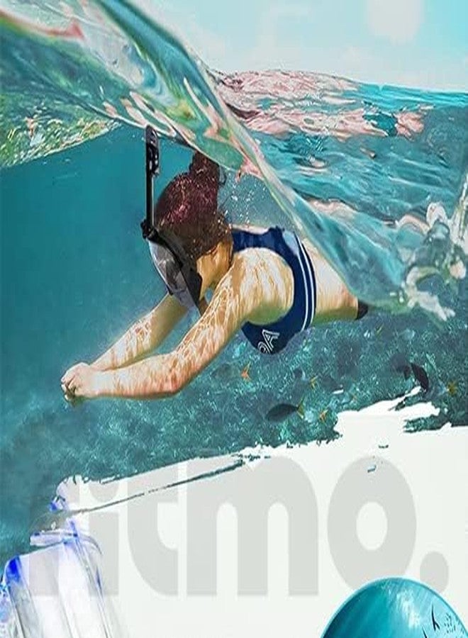 MUGATH Full Face Snorkel Mask with 180° Panoramic View - Anti-Fog, Anti-Leak, Dry Top Design for Kids, Youth, Adults - Ideal for Scuba, Diving, Swimming, Beach & Travel Easy Breathing (Blue S/M) - Image 2