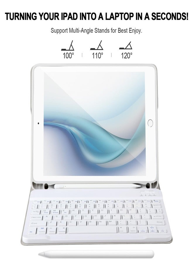 APHBZGE for iPad 6/5th Generation Case with Keyboard 2018/2017,Detachable Bluetooth Keyboard case for iPad Air 2/1,iPad Keyboard Case 9.7 inch with Pencil Holder,Square Keycaps,Gray - Image 4