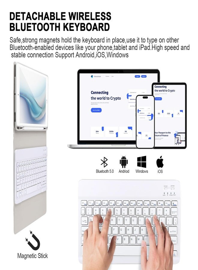 APHBZGE for iPad 6/5th Generation Case with Keyboard 2018/2017,Detachable Bluetooth Keyboard case for iPad Air 2/1,iPad Keyboard Case 9.7 inch with Pencil Holder,Square Keycaps,Gray - Image 5