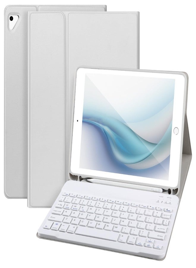 APHBZGE for iPad 6/5th Generation Case with Keyboard 2018/2017,Detachable Bluetooth Keyboard case for iPad Air 2/1,iPad Keyboard Case 9.7 inch with Pencil Holder,Square Keycaps,Gray - Image 1