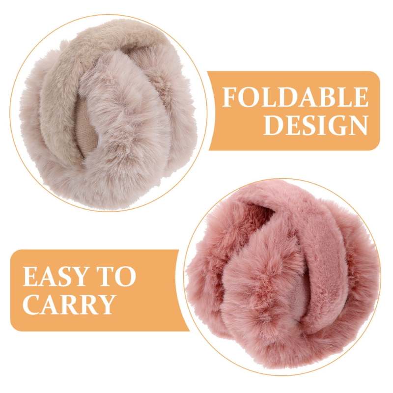 Plush Ear Muffs 2-Pack Assorted Colors Plush Furry Material Lightweight Portable - Comfortable Elastic Band Winter Ear Warmers for Outdoor Cold Weather Skiing Men and Women - Image 5