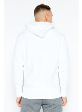 Champion Men Sportswear Fit Long Sleeves Outdoor Hoodie, White  - Image 2