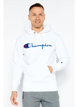 Champion Men Sportswear Fit Long Sleeves Outdoor Hoodie, White  - Image 1