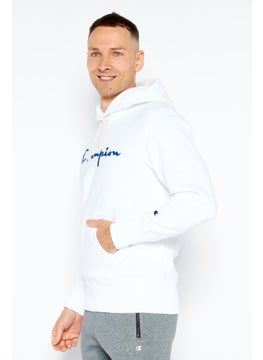 Champion Men Sportswear Fit Long Sleeves Outdoor Hoodie, White  - Image 3