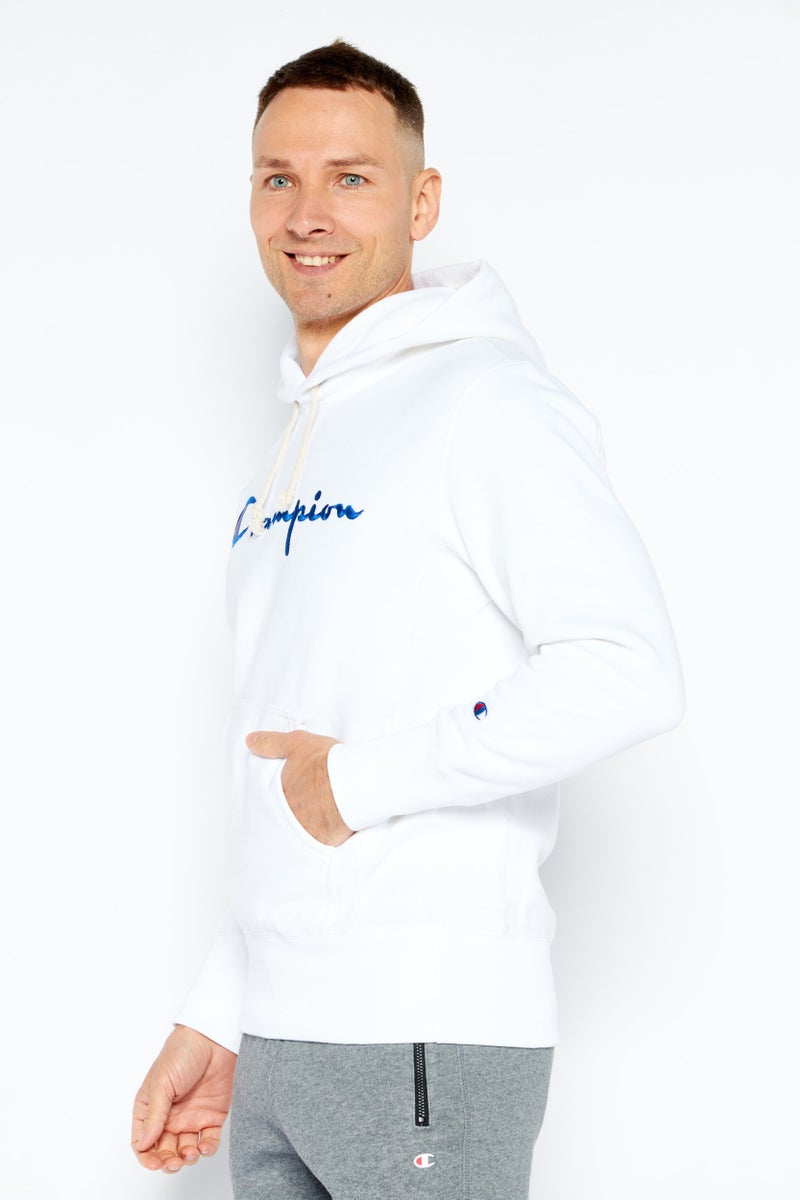 Champion هودي رجالي رياضي بأكمام طويلة للخارج، أبيض  - Image 3