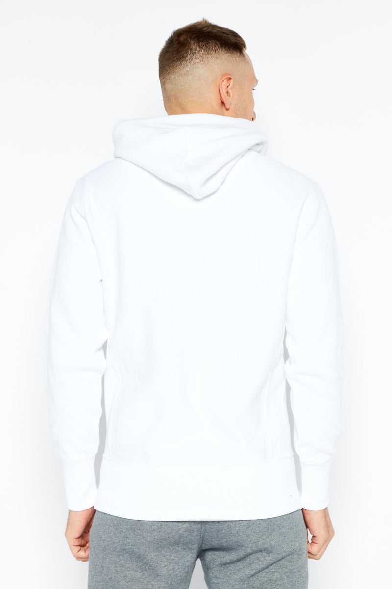 Champion هودي رجالي رياضي بأكمام طويلة للخارج، أبيض - Image 2