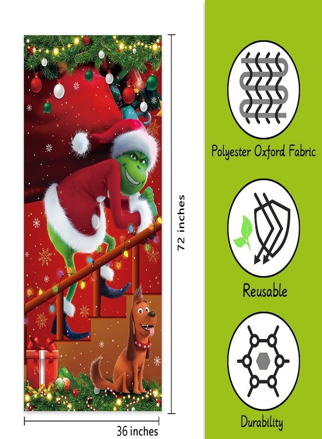 Yarcooly Christmas Banner Red and Green Xmas Hanging Sign Winter Seasonal Holiday Decor Merry Christmas Decorations for Home Party - Image 2