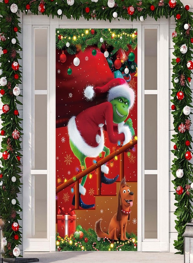 Yarcooly Christmas Banner Red and Green Xmas Hanging Sign Winter Seasonal Holiday Decor Merry Christmas Decorations for Home Party - Image 1