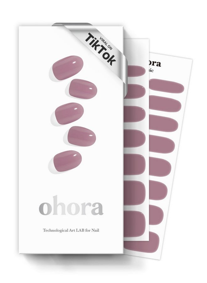 اوهورا شرائح أظافر جل شبه معالجة (N Bare Plum) - أرجوانية، صلبة، تعمل مع أي مصابيح أظافر Uv/Led، بجودة الصالون، تدوم طويلاً، سهلة الاستخدام والإزالة - تتضمن 2 وسادة تحضير، مبرد أظافر وعصا خشبية  - Image 1