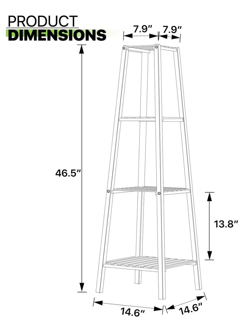 Beauenty Bamboo Tall Plant Stand 4-Tier Pot Holder Small Space Flower Shelf Rack Display Table for Living Room Balcony and Garden - Image 3