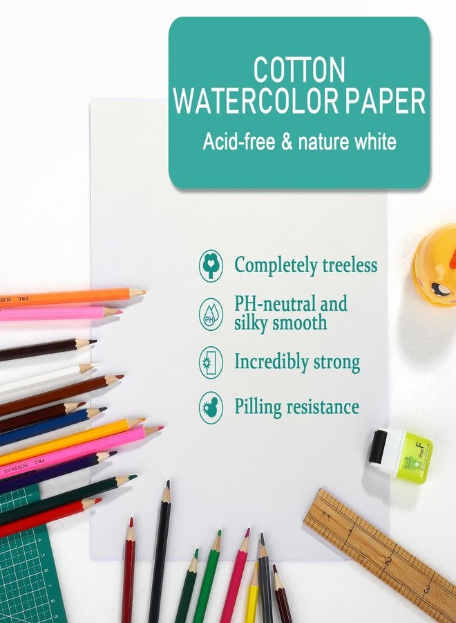 TecUnite 120 Sheets Cotton Watercolor Paper White Cold Press Loose Drawing Paper Bulk Back to School Gifts for Beginner Watercolorist Artists Adults, Drawing Craft Sketching(5 x 7 Inch) - Image 2