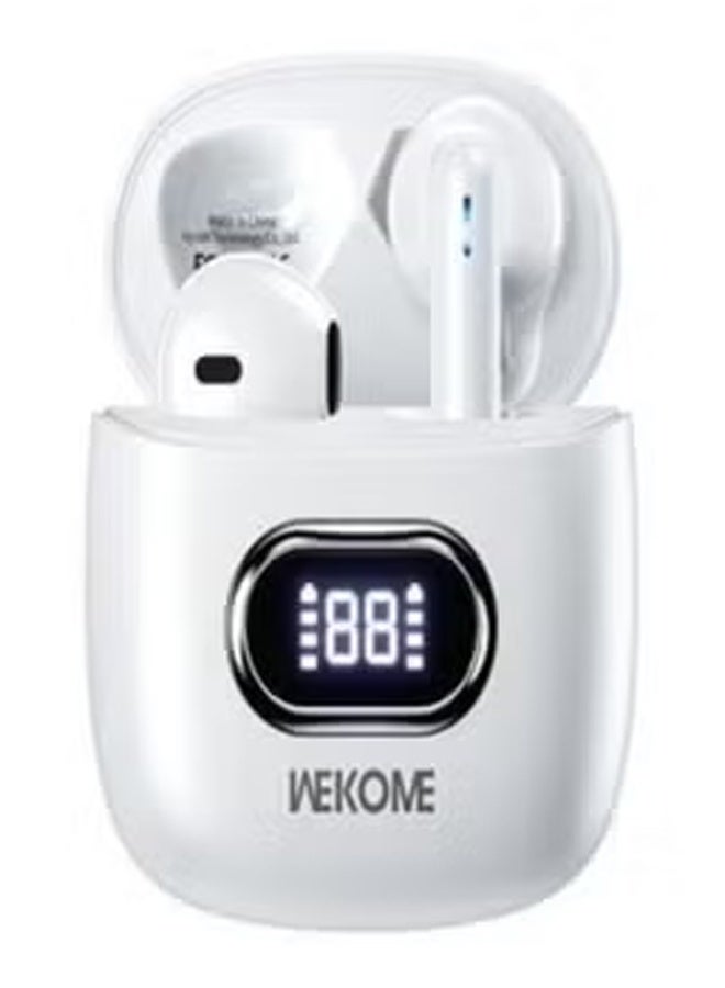 ويكومي WS-01 Wireless Bluetooth Earbuds – Premium In-Ear Headphones with Charging Case, Clear Built-in Microphone for Calls, LED Indicator Lights for Battery Status, Touch Control for Easy Use, Long-Lasting Battery Life, Comfortable Fit – White - Image 1