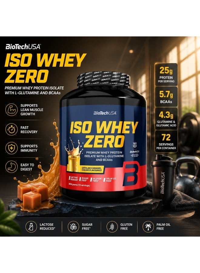 BioTechUSA Iso Whey Zero – Catalan Caramel Cream Flavor, 1816g | High Protein Whey Isolate, Sugar Free & Gluten Free - Image 3
