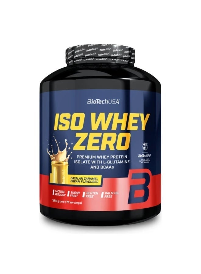 BioTechUSA Iso Whey Zero – Catalan Caramel Cream Flavor, 1816g | High Protein Whey Isolate, Sugar Free & Gluten Free - Image 1