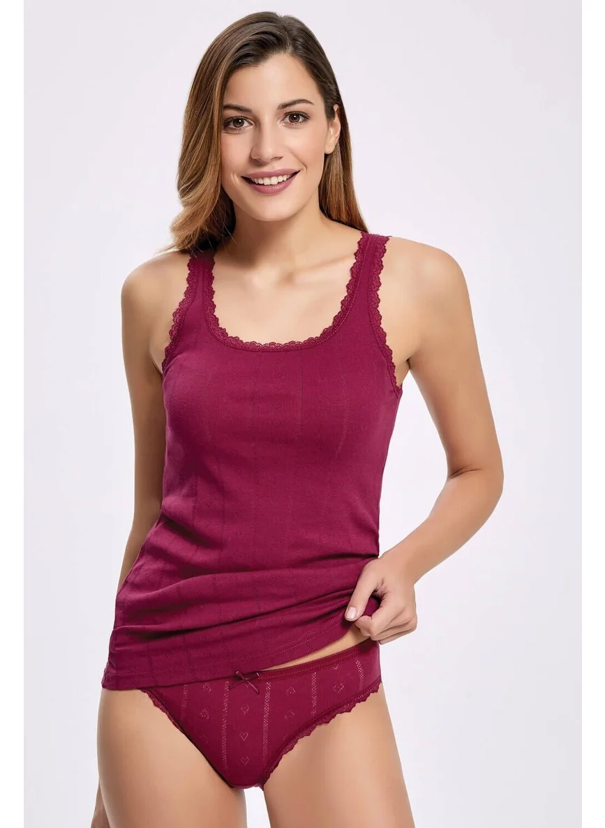 İlke İç Giyim Jacquard (Transfer Rib) Wide Strap Women's Underwear Set 5 Pieces