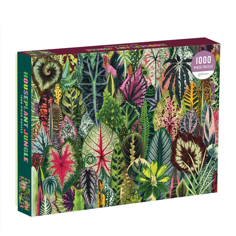 Galison Houseplant Jungle 1000 Piece Jigsaw Puzzle for Adults â€“ Plant Jigsaw Puzzle with Mix of Succulents & Other Household Plants â€“ Fun Indoor Activity, Multicolor - Image 1