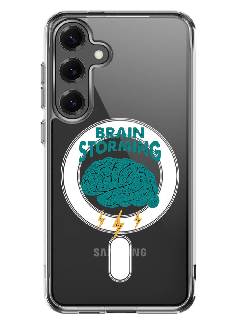 Theodor Magnetic Case for Samsung Galaxy S25 6.2-inch Compatible with MagSafe Wireless Charging, Shockproof Phone Bumper Cover Brain Stroming - Image 1