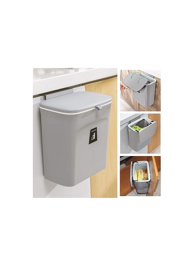 General 2.4 Gallon Kitchen Compost Bin for Counter Top or Under Sink, Hanging Small Trash Can with Lid for Cupboard/Bathroom/Bedroom/Office/Camping, Mountable Indoor Compost Bucket  - Image 1