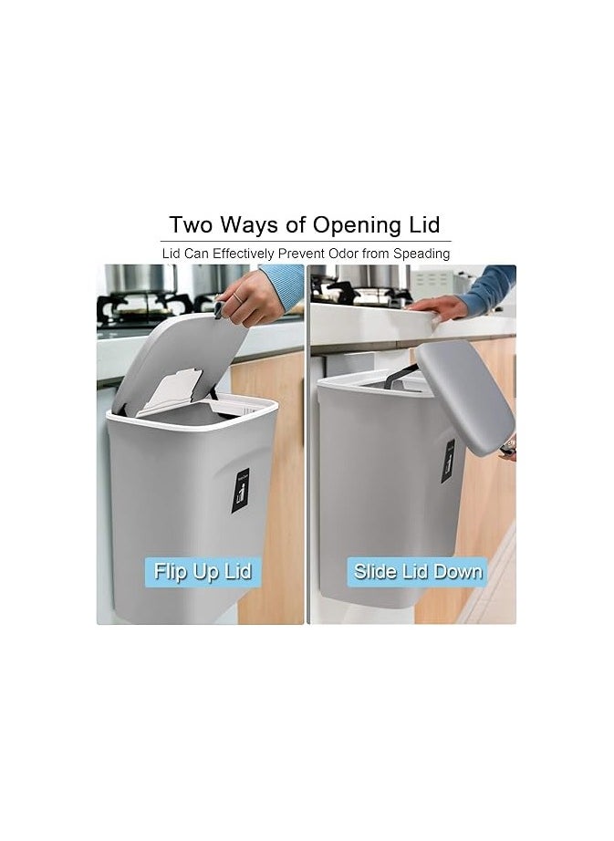 General 2.4 Gallon Kitchen Compost Bin for Counter Top or Under Sink, Hanging Small Trash Can with Lid for Cupboard/Bathroom/Bedroom/Office/Camping, Mountable Indoor Compost Bucket  - Image 3