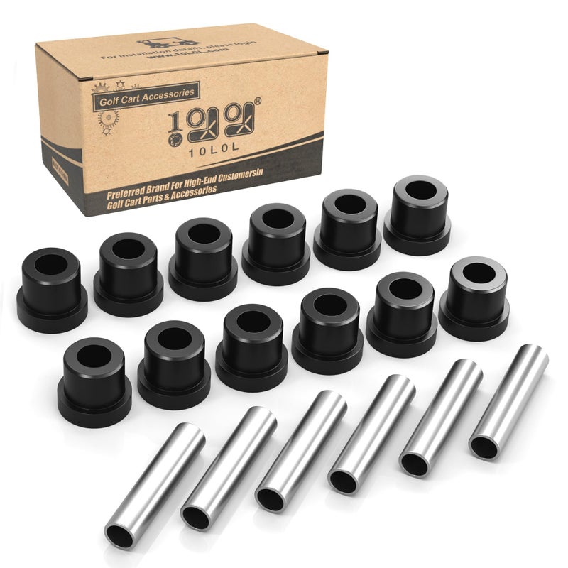 10L0L Golf Cart Spring Bushing Kit-Rear Leaf Springs Shackles Bushing Sleeve for EZGO TXT/Medalist (1994-up) & Club Car DS (1981-up), Replaces Parts 70289-G02/70291-G01/1012303/1015583 - Image 1