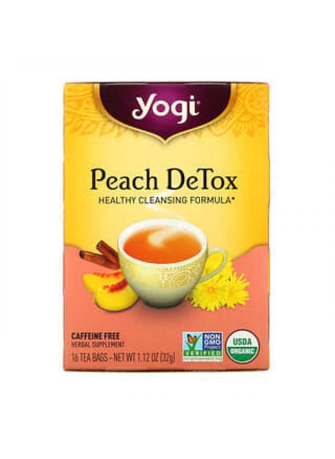 Yogi Tea, Peach DeTox، خالي من الكافيين، 16 كيس شاي، 1.12 أونصة (32 جم) - pzsku/Z3A476DF75A6CD412B97BZ/45/_/1652349762/51862f52-e914-4af0-893f-184e21d9e114