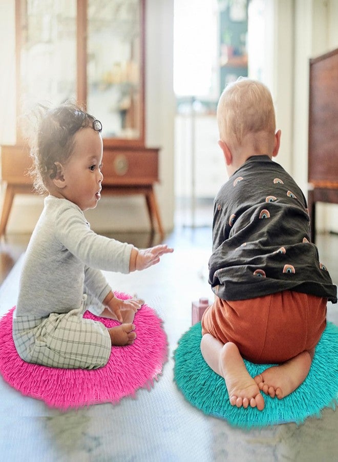 YEXEXINM 20 Pcs Kids Crazy Carpet Circle Seats Rainbow 16 Inch Round Floor Mat Kids Floor Cushions Soft Colorful Educational Classroom Rug for School Home Group Activity Learning Marker Playing Areas - Image 3