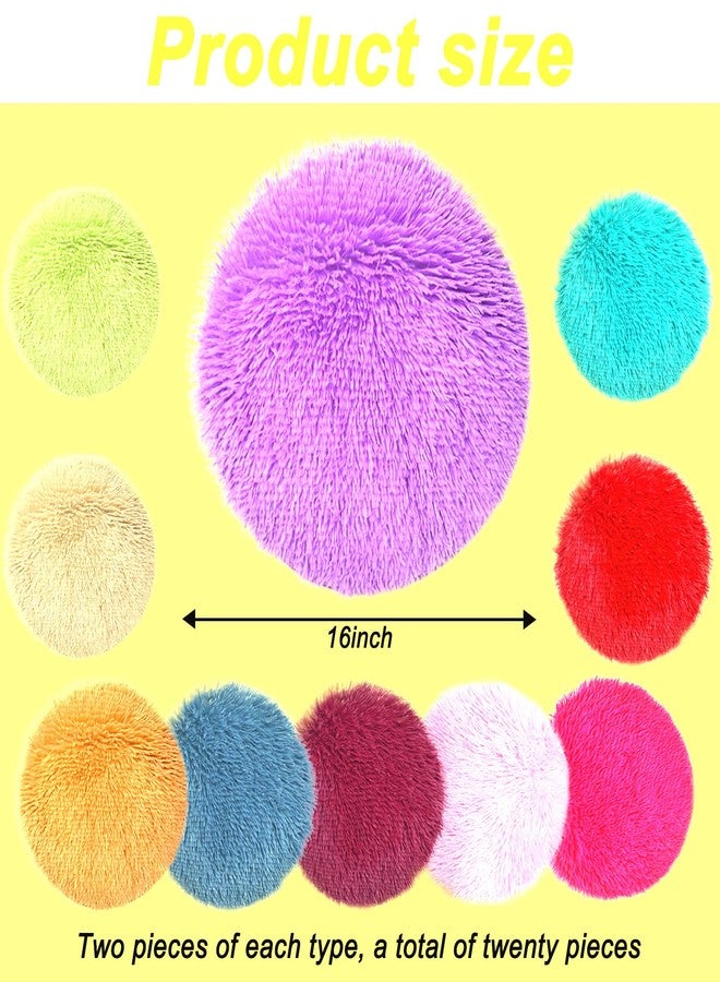 YEXEXINM 20 Pcs Kids Crazy Carpet Circle Seats Rainbow 16 Inch Round Floor Mat Kids Floor Cushions Soft Colorful Educational Classroom Rug for School Home Group Activity Learning Marker Playing Areas - Image 2