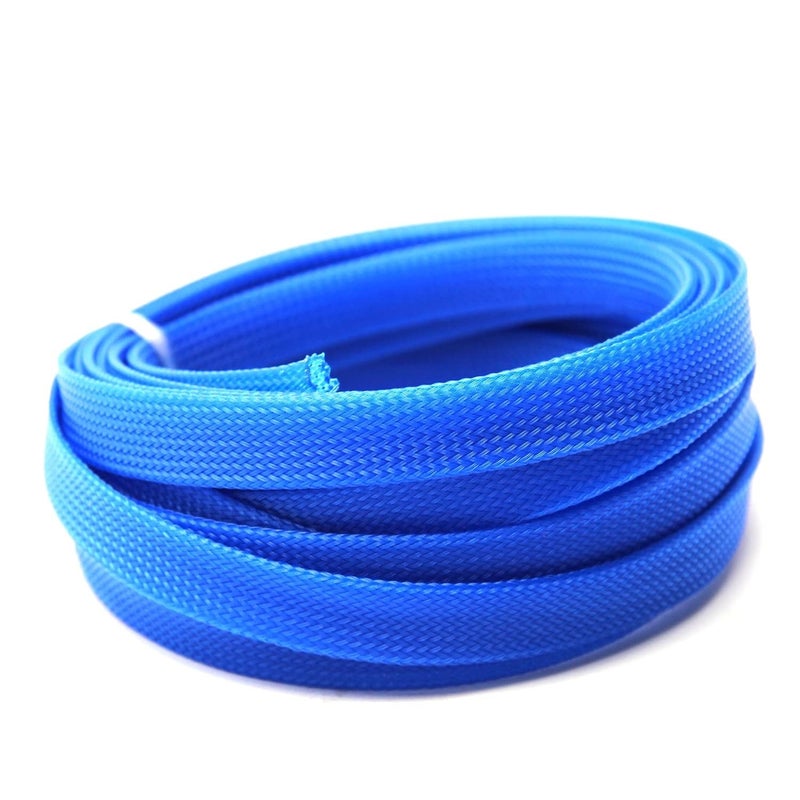 RIVER FOX ® Blue 3 Meters 3mm Polyester Braided Sleeve | Nylon Expandable Braided Sleeve for Wire Protection | Cable Management for USB Power Cord, Audio/Video Cables - Image 1