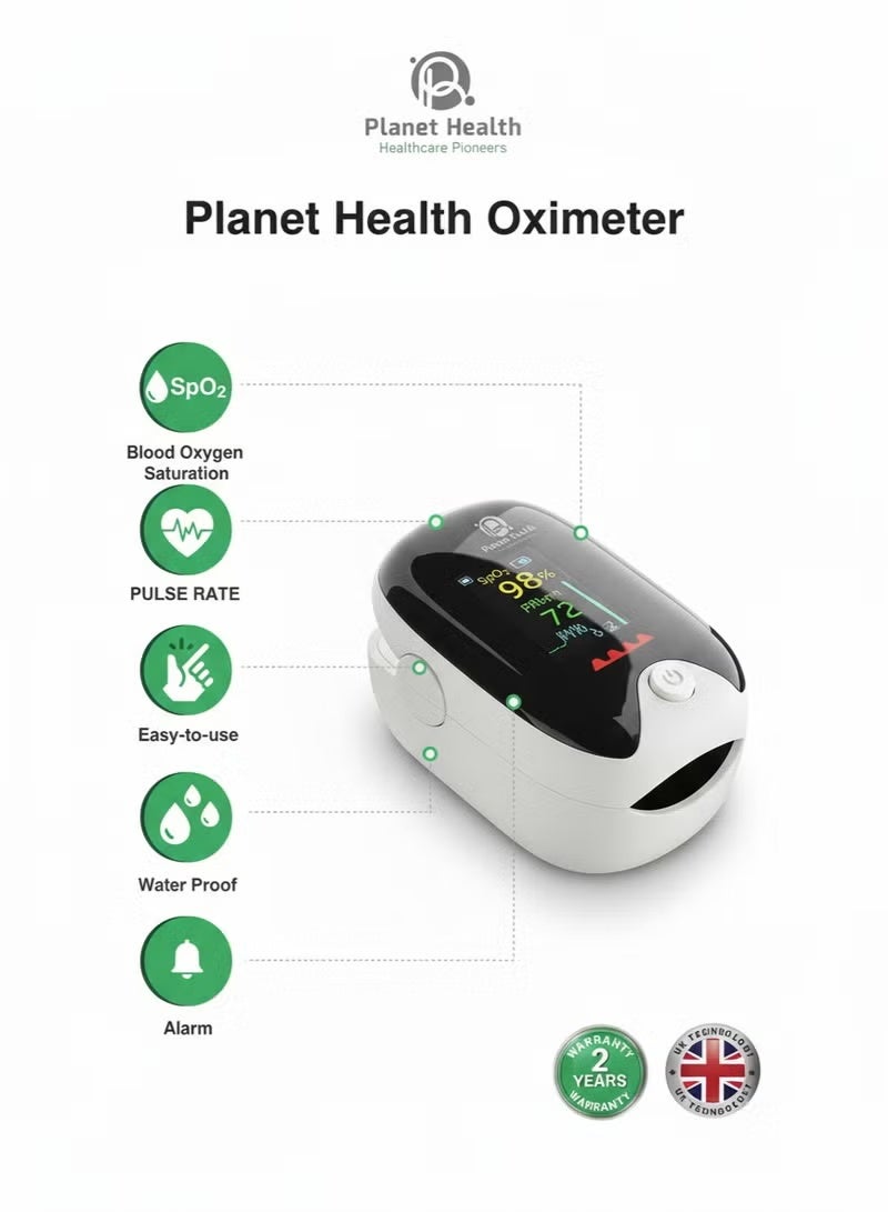 Planet Health Always check on yourself and your loved ones during cold weather or when you're feeling unwell. Blood oxygen levels can drop without us realizing it, and that's where the Planet Health Oxi Meter comes in. - Image 3