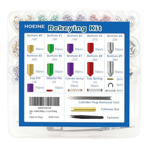Hoeine Universal Rekeying Kit for Schlage Locks | Complete Lock Pinning Kit Includes Master, Bottom & Top Pins and Springs Professional Door Lock Re-Key Kit for Home & Commercial Security - Image 2