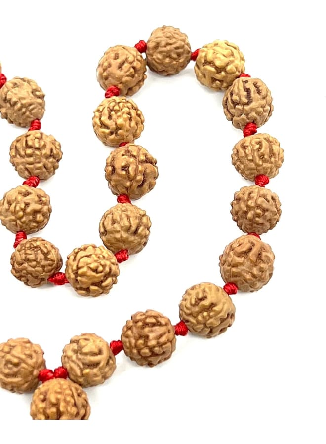 AWAKEN YOUR KUNDALINI Rudraksha mala Beads necklace Rudraksh Japa 5 Mukhi ( 5 Face ) Hand Knotted Prayer Beads Sizes 6mm 8mm 10mm 12mm Energized Chakra mala w/ Pouch, Wood, rudraksha  - Image 3