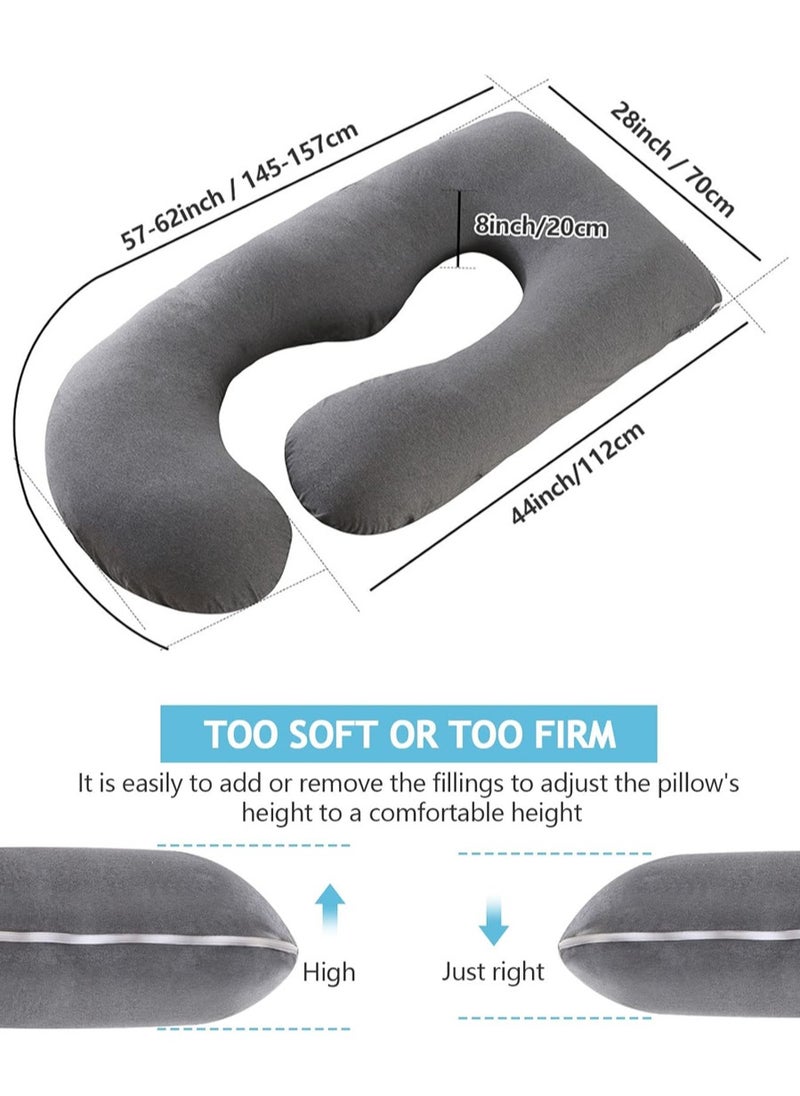 Arabest Pregnancy Must Haves Pregnancy Pillow for Sleeping Pregnancy Must Haves Full Body Maternity Pillow with Removable Cooling Cover for Pregnant Women  - Image 3