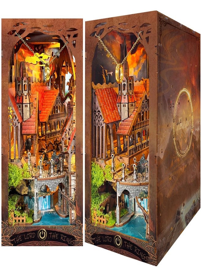 Spilay DIY Dollhouse Booknook Kit,DIY Bookshelf kit,with LED Light and Dust Cover for Bookends Model Build kit,Handmade Crafts Gifts for Birthday Valentine's Day(Valley of The Illusory Rings) - Image 1