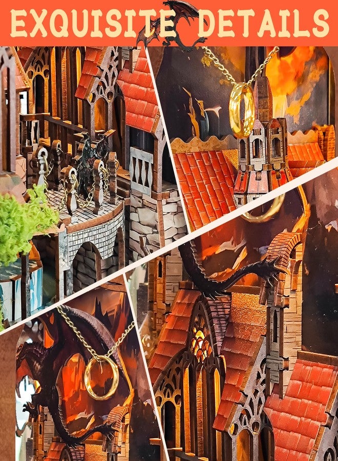 Spilay DIY Dollhouse Booknook Kit,DIY Bookshelf kit,with LED Light and Dust Cover for Bookends Model Build kit,Handmade Crafts Gifts for Birthday Valentine's Day(Valley of The Illusory Rings) - Image 5