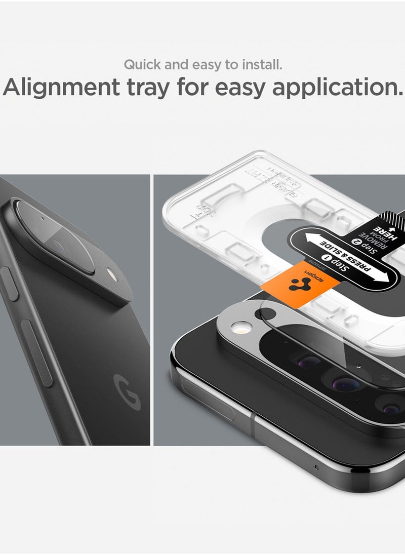 Spigen GLAStR EZ Fit Optik Google Pixel 9 Camera Lens Protector [2 PACK] Case Friendly - Crystal Clear  - Image 5