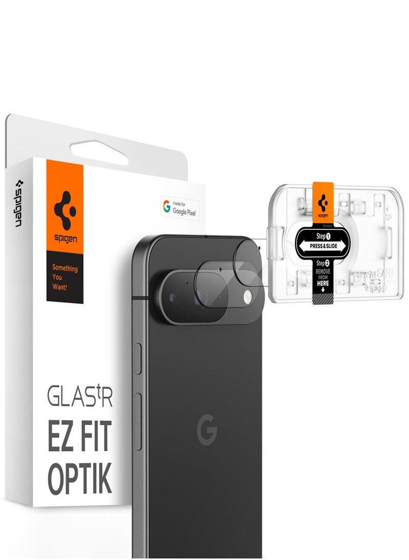 Spigen GLAStR EZ Fit Optik Google Pixel 9 Camera Lens Protector [2 PACK] Case Friendly - Crystal Clear  - Image 1