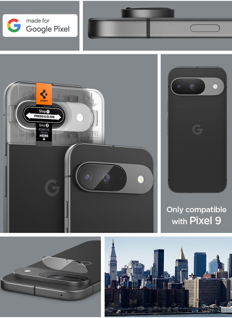 Spigen GLAStR EZ Fit Optik Google Pixel 9 Camera Lens Protector [2 PACK] Case Friendly - Crystal Clear  - Image 2