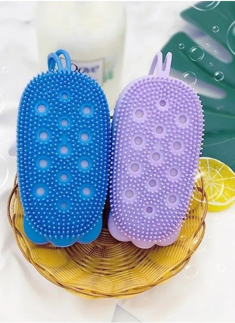 Soft Silicone Bath Brush for Children and Adults Silicone Cleansing Brush for Gently Washing Hair, Massaging the Scalp and Exfoliating the Body While Bathing, Multi Color