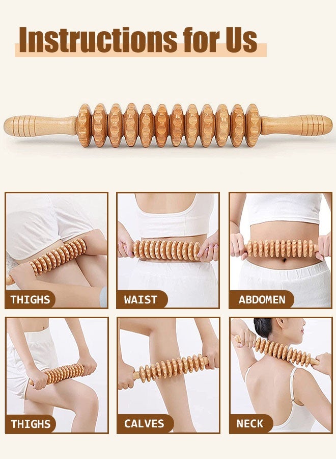 Forthcan 6 in 1 Wood Therapy Tools Maderoterapia Massage Set, Anti Cellulite Wooden Massager Kit for Body Sculpting, Lymphatic Drainage, Muscle Relief and Body Shaping - Image 4