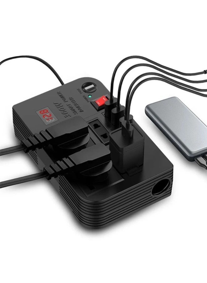Dinex 300W 12V to 220V Multi-Port Car Power Inverter with Digital Display - Image 1
