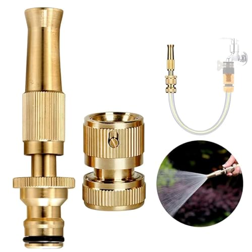 FANHAO Brass Water Spray Nozzle for 1/2 Hose Pipe - Adjustable Pressure Booster Gun for Car Wash & Gardening, 20 x 10 x 5 cm - Image 1