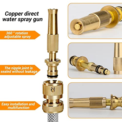 FANHAO Brass Water Spray Nozzle for 1/2 Hose Pipe - Adjustable Pressure Booster Gun for Car Wash & Gardening, 20 x 10 x 5 cm - Image 4