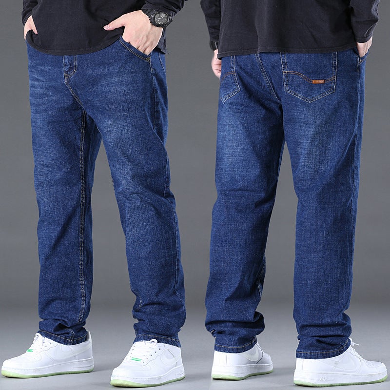 Unisex Classic Denim Jeans Loose Fit Daily Outdoor Wear - Image 1