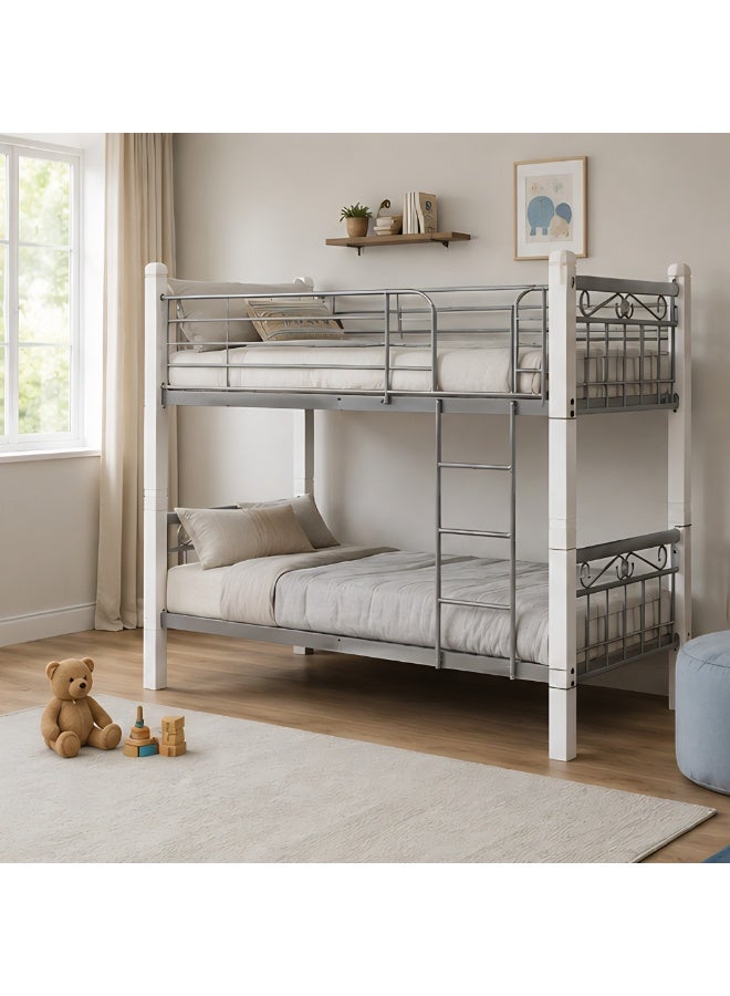 SUNLIT HOME VIENA Solid wood metal Bunk Bed | Sturdy Modern Design Wooden Single Bed Frame 190X90 Cm With Mattress - Image 4