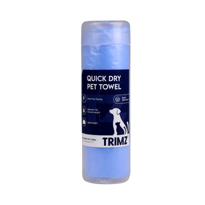 Trimz Quick Dry Absorption Towel 1 Pcs Dog Towel Made of Heavyweight NonWoven Viscose This Material Absorbs Up to 10 Times More Ideal for Quickly Drying Your Pet Grooming Towel 26 x 17 Blue
