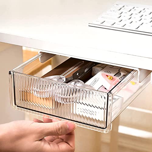 oddpod Reed Under The Table Hidden Stationerydrawer/Acrylic Desk Organiser For Home&Office-White(Small) - Image 1