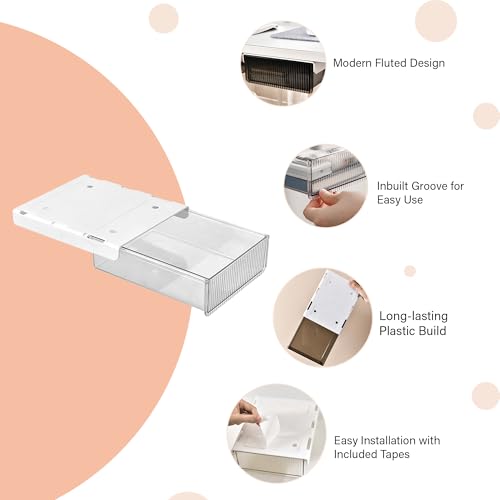 oddpod Reed Under The Table Hidden Stationerydrawer/Acrylic Desk Organiser For Home&Office-White(Small) - Image 4