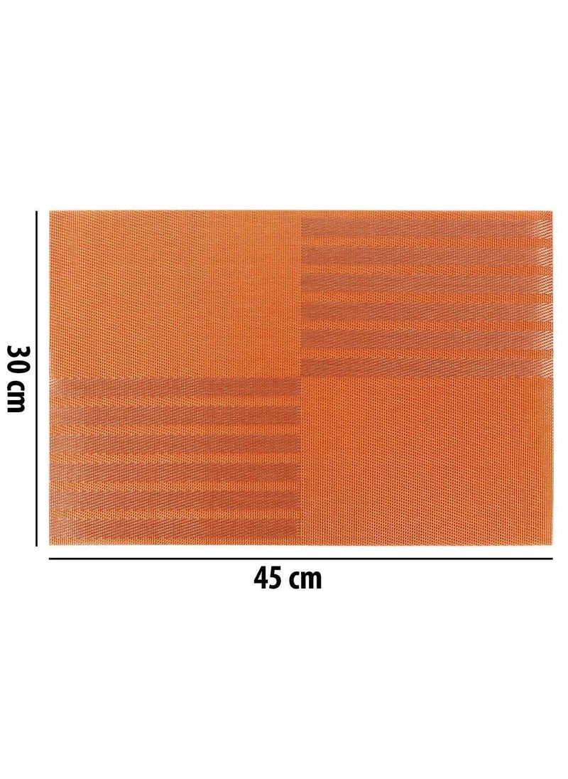 Styleys Styleys Dining Table Mats 6 Pieces Washable (S1), S71 - Orange Line  - Image 4