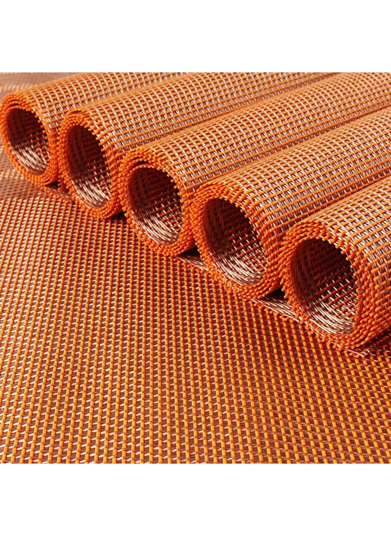 Styleys Styleys Dining Table Mats 6 Pieces Washable (S1), S71 - Orange Line  - Image 3